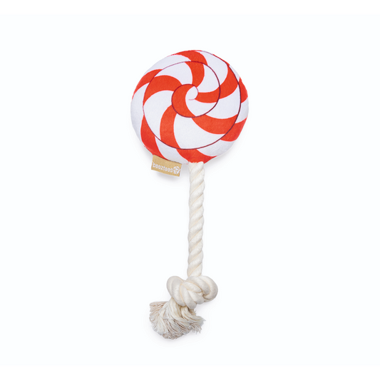 BEEZTEES Caramelo con Nudo de Algodón Navideño para perros