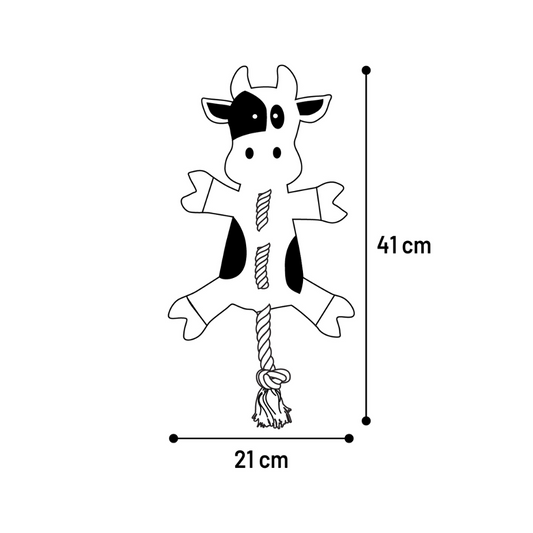 FLAMINGO Vaca con Cuerda para perros