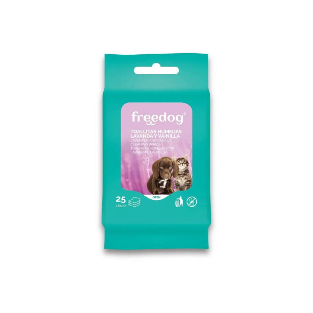 FREEDOG Toallitas Pocket Lavanda y Vainilla 25 uds