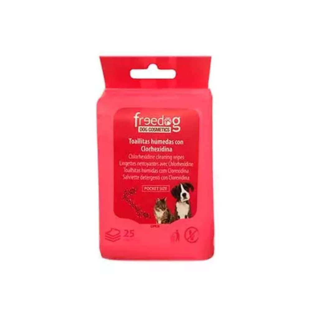 FREEDOG Toallitas Pocket Clorhexidina 25 uds
