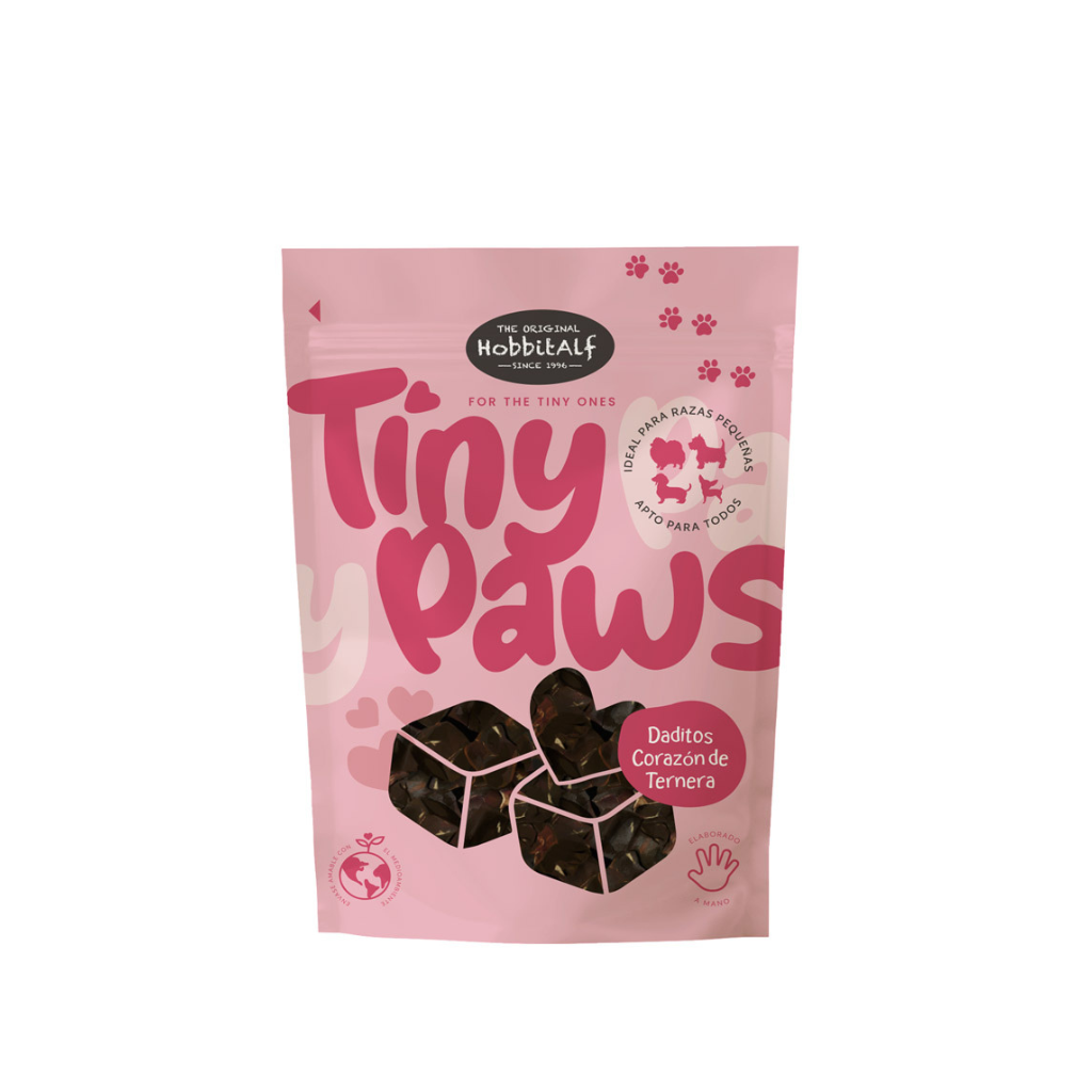 HOBBITALF Tiny Paws Daditos Corazón de Ternera 80 g
