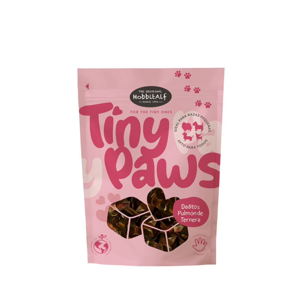 HOBBITALF Tiny Paws Daditos Pulmón de Ternera 80 g