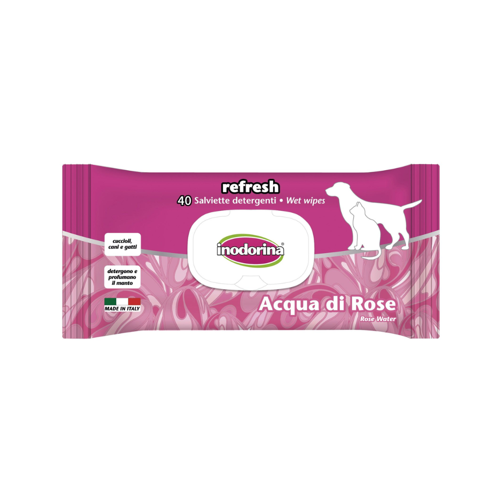 INODORINA Toallitas Refresh Agua de Rosas 40 uds
