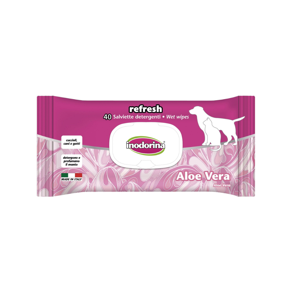 INODORINA Toallitas Refresh Aloe Vera 40 uds para perros