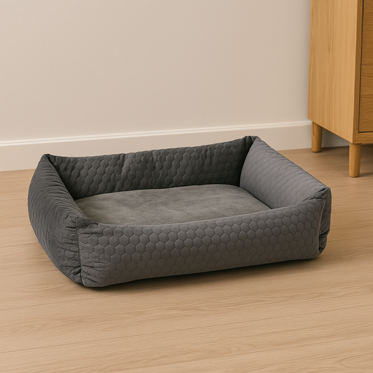 KARLIE Cama Velvet Gris Oscuro para perros