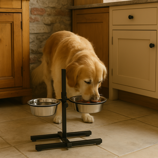 KARLIE Comedero Doble Otis Plus con Soporte para perros