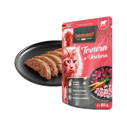 LEONARDO Finest Selection Wet Ternera y Verdura 85 g para gatos