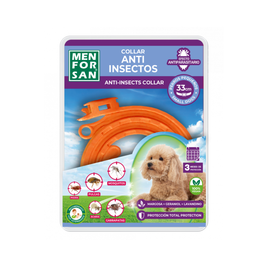 MENFORSAN Collar Anti-insectos Perros Pequeños 33 cm para perros