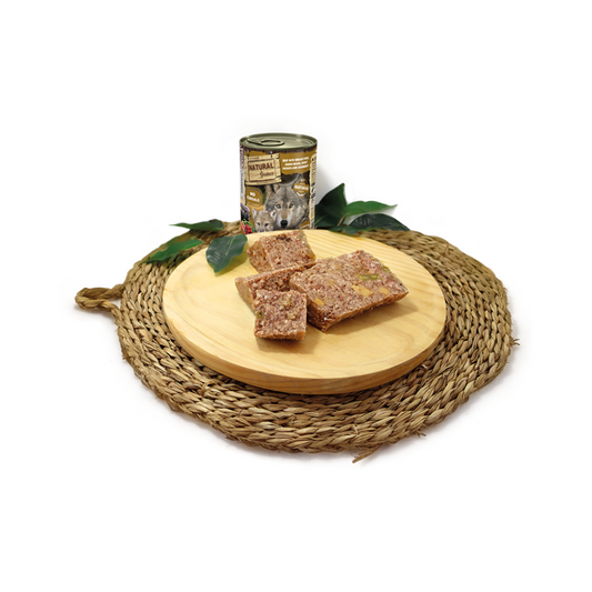 NATURAL GREATNESS Vacuno con Cerdo Ibérico, Judías Verdes, Boniato y Arándanos 400 g para perros