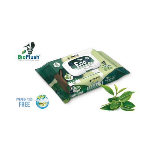 CROCI Eco Toallitas Húmedas Té Verde y Clorhexidina 30 uds