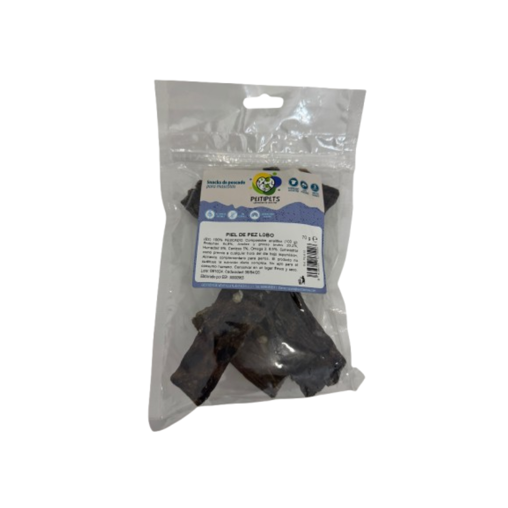 PEITIPETS Tiras Piel de Pez Lobo 70 g para perros