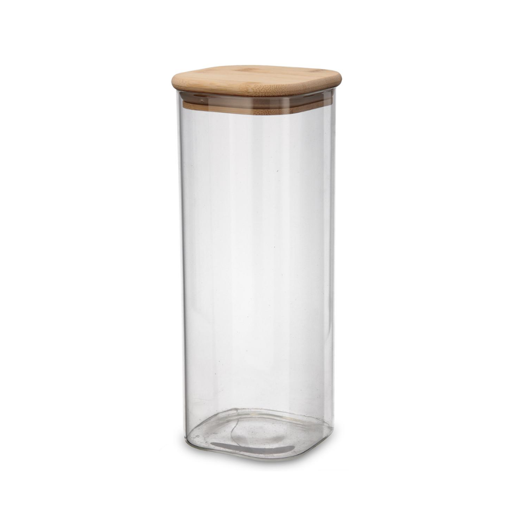 QUID Tarro Vidrio Cocco Tapa Madera 2 L