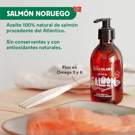 WILD BALANCE Aceite natural de Salmón Noruego 250 ml para perros y gatos