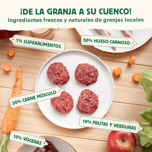 WILD BALANCE Menú BARF Conejo con Verduras Frescas para perros