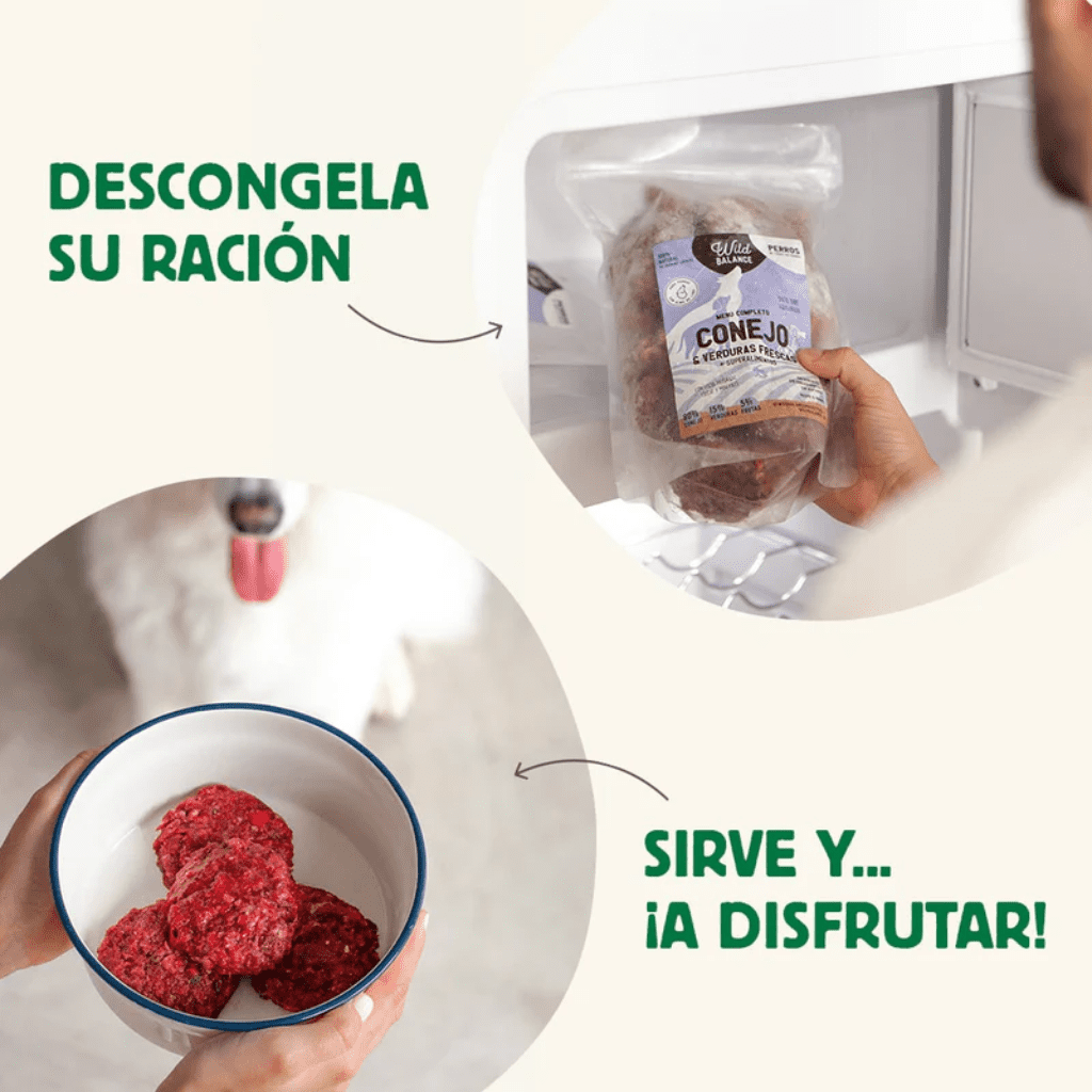 WILD BALANCE Menú BARF Conejo con Verduras Frescas