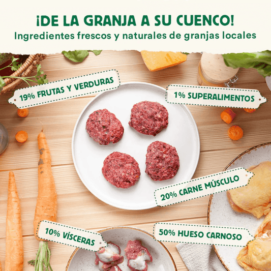 WILD BALANCE Menú BARF Pollo con Verduras Frescas para perros