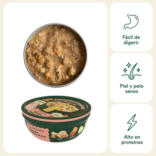 WILD BALANCE Cazuela Casera de Salmón, Pollo y Pera 280 g para perros