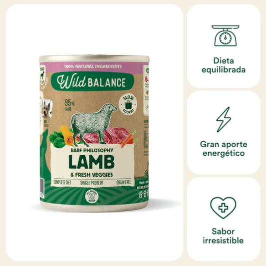 WILD BALANCE Lata de Cordero 400 g para perros