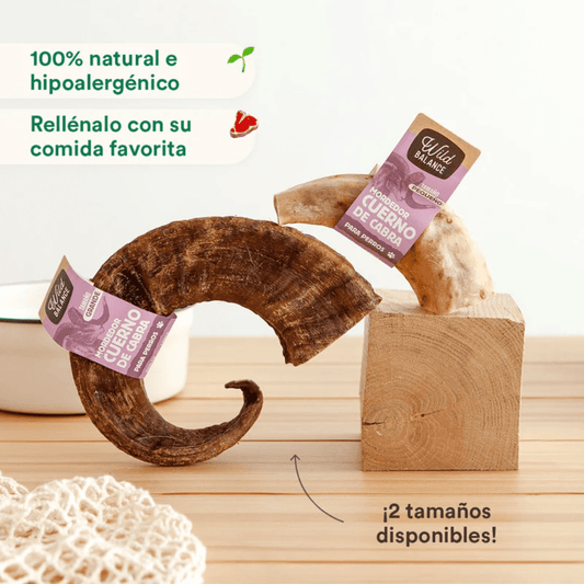 WILD BALANCE Mordedor Cuerno de Cabra Natural para perros