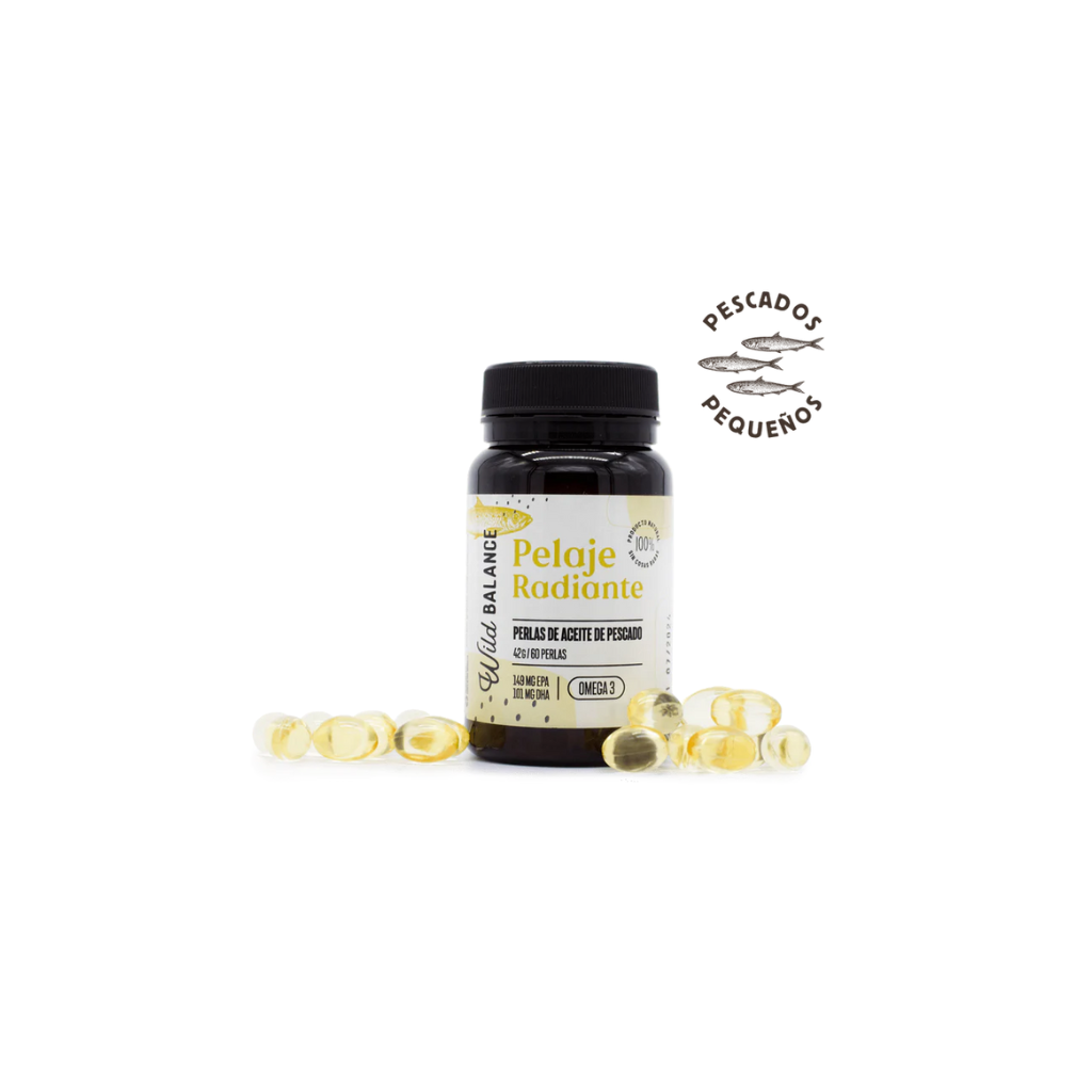 WILD BALANCE Pelaje Radiante - Cápsulas Omega 3 Aceite de Pescado 60 perlas