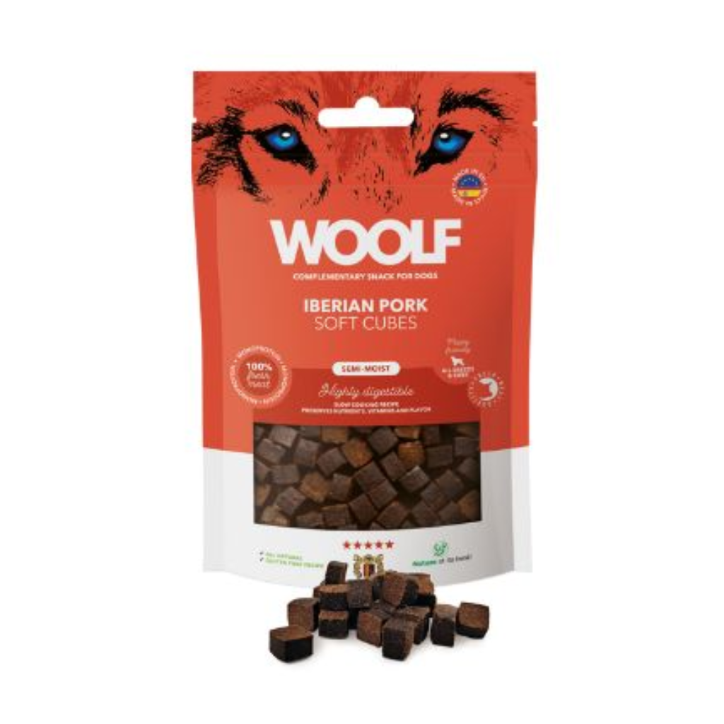 WOOLF Cubos Semihúmedos de Cerdo Ibérico 100 g para perros