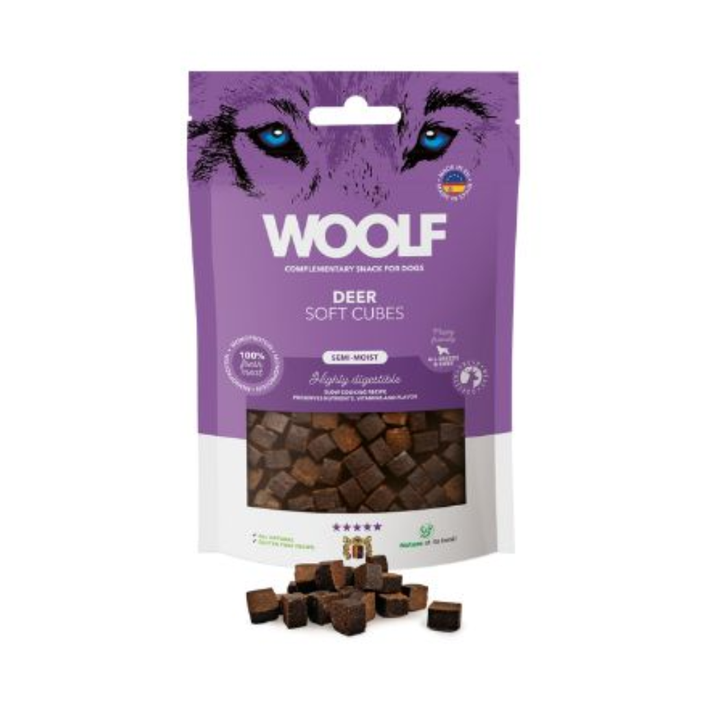 WOOLF Cubos Semihúmedos de Ciervo 100 g