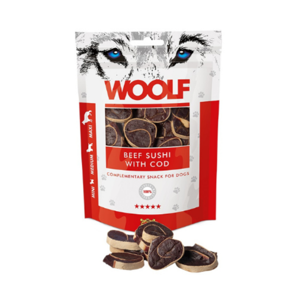 WOOLF Sushi de Ternera y Bacalao 100 g para perros