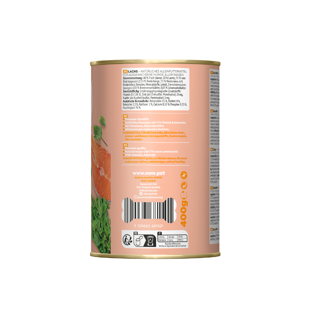 WOW Salmón con Diente de León y Ortiga 400 g