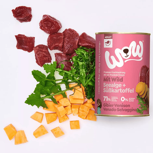 WOW Venado con Algas y Batatas 400 g para perros