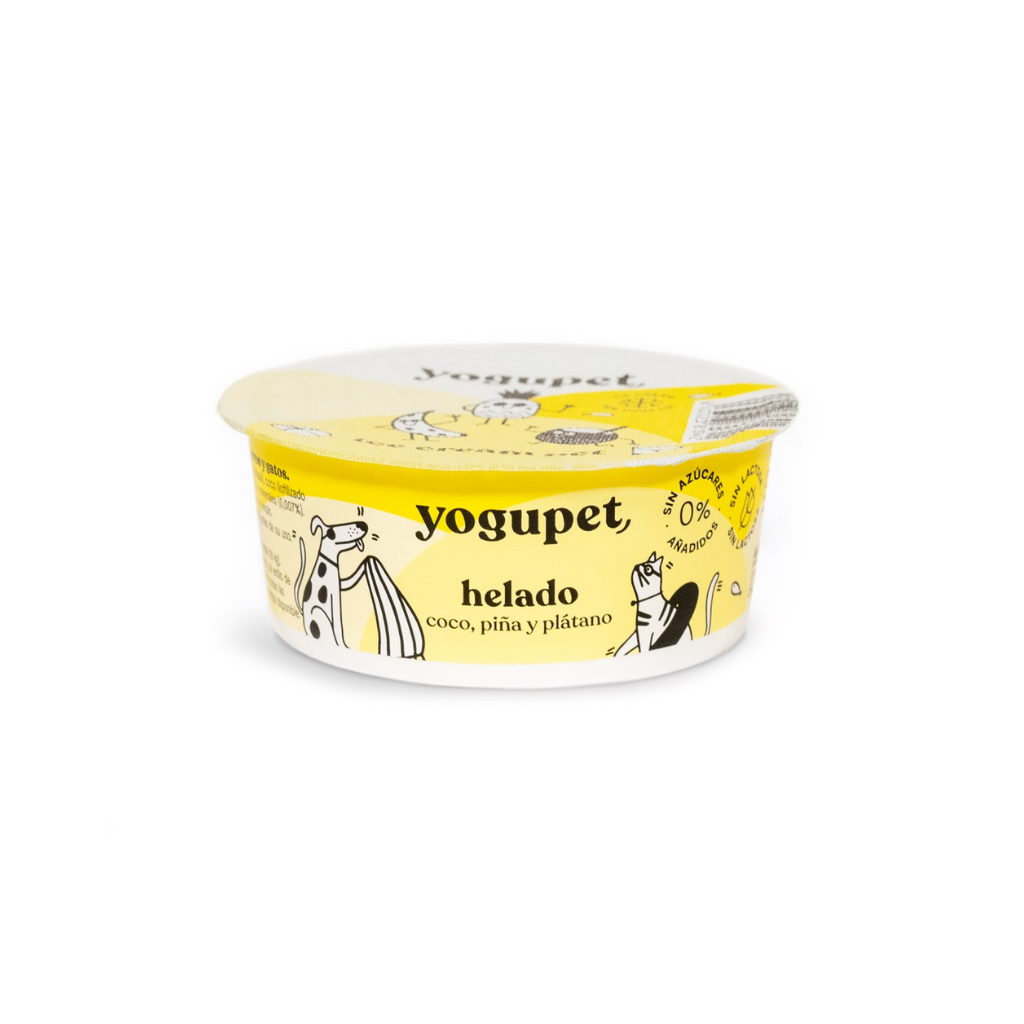 YOGUPET Helado Coco, Piña y Plátano 110 g