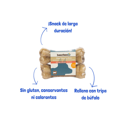 BEEZTEES Hueso Comestible Relleno de Tripa para perros