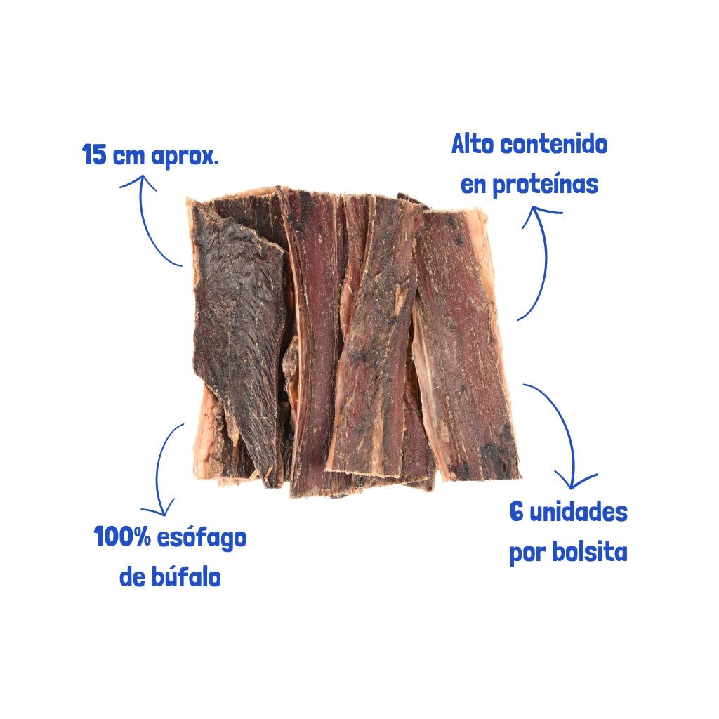 FLAMINGO Esófago Plano Búfalo 6 unidades (aprox) 100 g