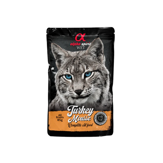 ALPHA SPIRIT Mousse Pavo 85 g para gatos