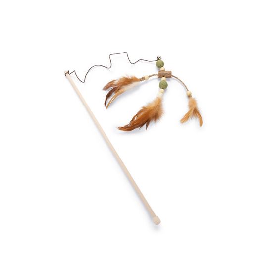 BEEZTEES Caña de Matatabi con Plumas y Hierba Gatuna para gatos