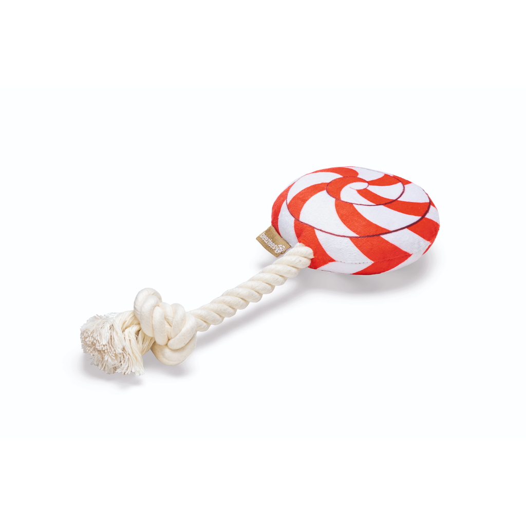 BEEZTEES Caramelo con Nudo de Algodón Navideño para perros