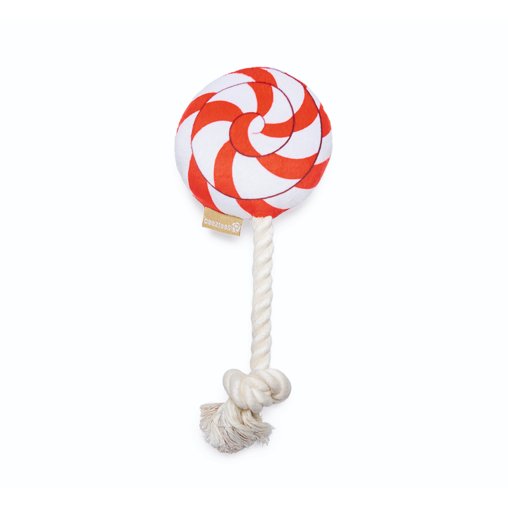 BEEZTEES Caramelo con Nudo de Algodón Navideño para perros