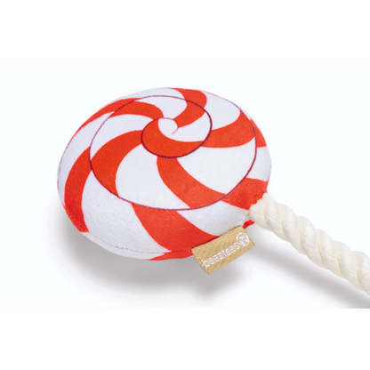 BEEZTEES Caramelo con Nudo de Algodón Navideño para perros