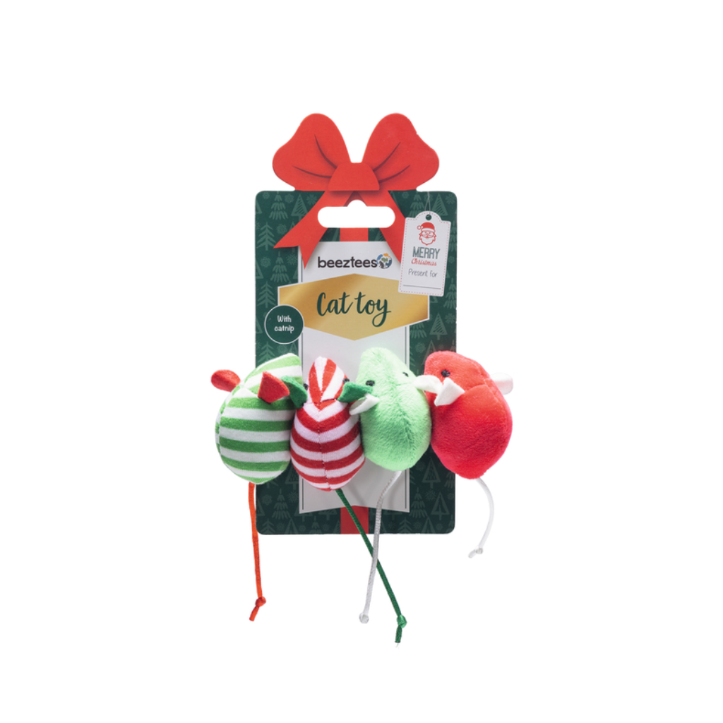BEEZTEES Ratones de Navidad para gatos