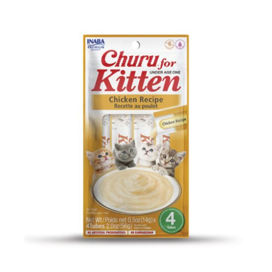 CHURU Kitten Pollo 4x14 g para gatos