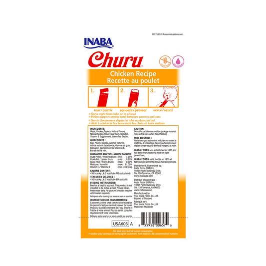 CHURU Pollo 4x14 g para gatos