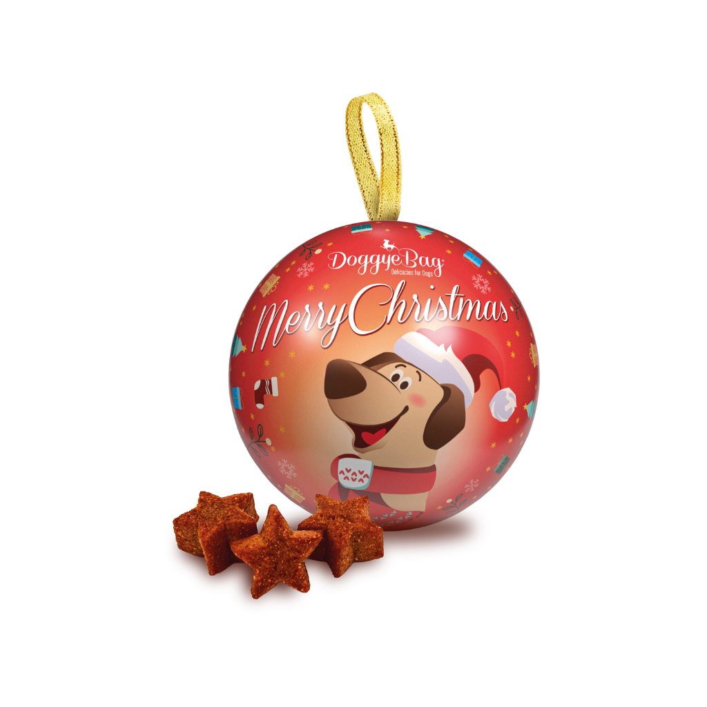DOGGYEBAG Bola de Navidad con Snacks Navideños 90 g para perros