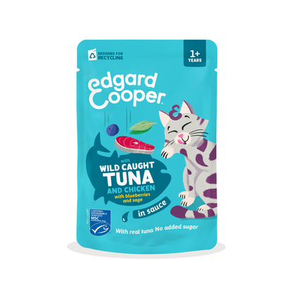 EDGARD&COOPER Atún y Pollo en Salsa 85 g para gatos
