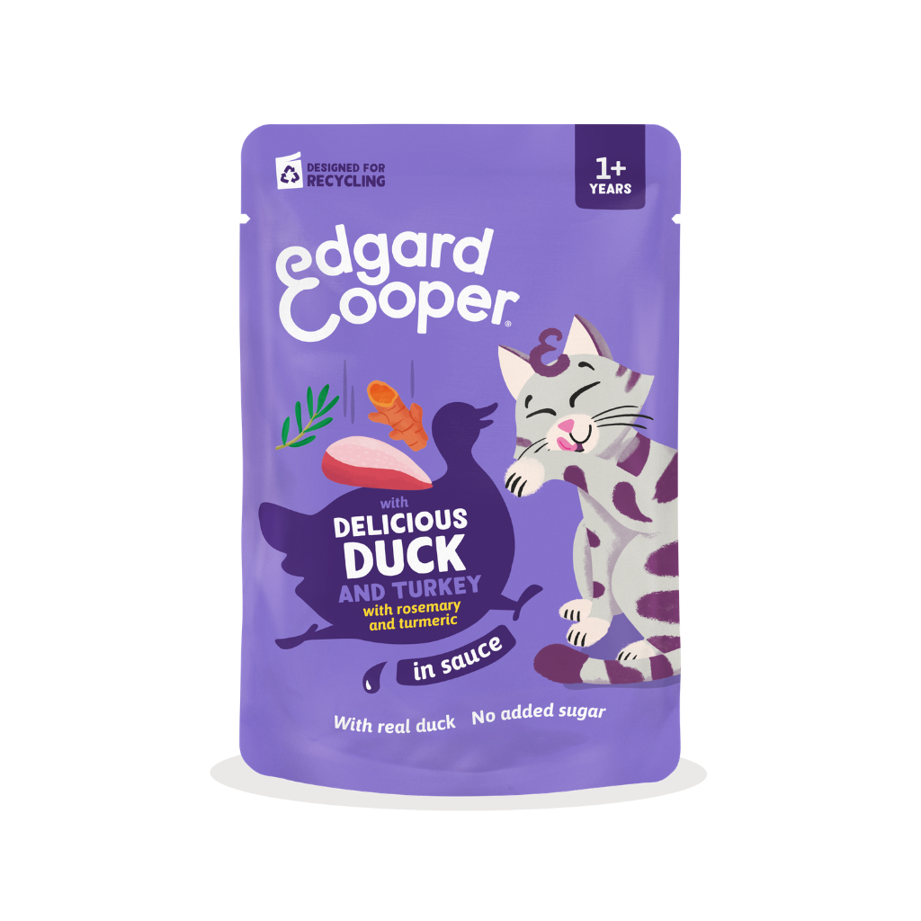 EDGARD&COOPER Pato y Pavo en Salsa 85 g para gatos