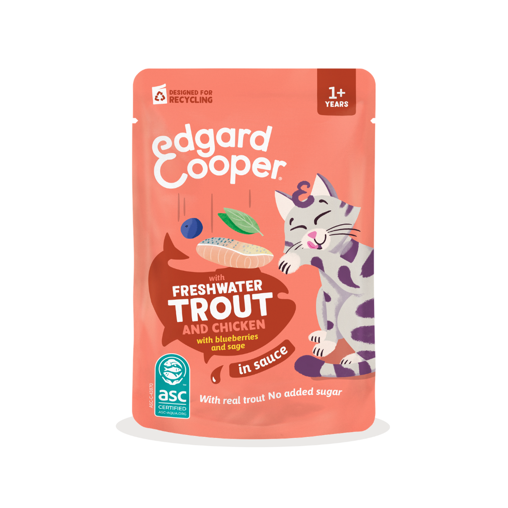 EDGARD&COOPER Trucha y Pollo en Salsa 85 g para gatos