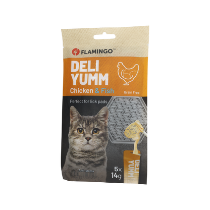 FLAMINGO Deli Yumm Antiestrés 5x14 g para gatos