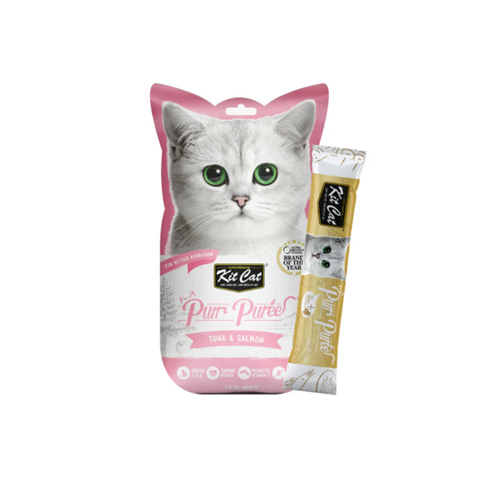KIT CAT PurrPuree Atún y Salmón 60 g (4x15 g) para gatos