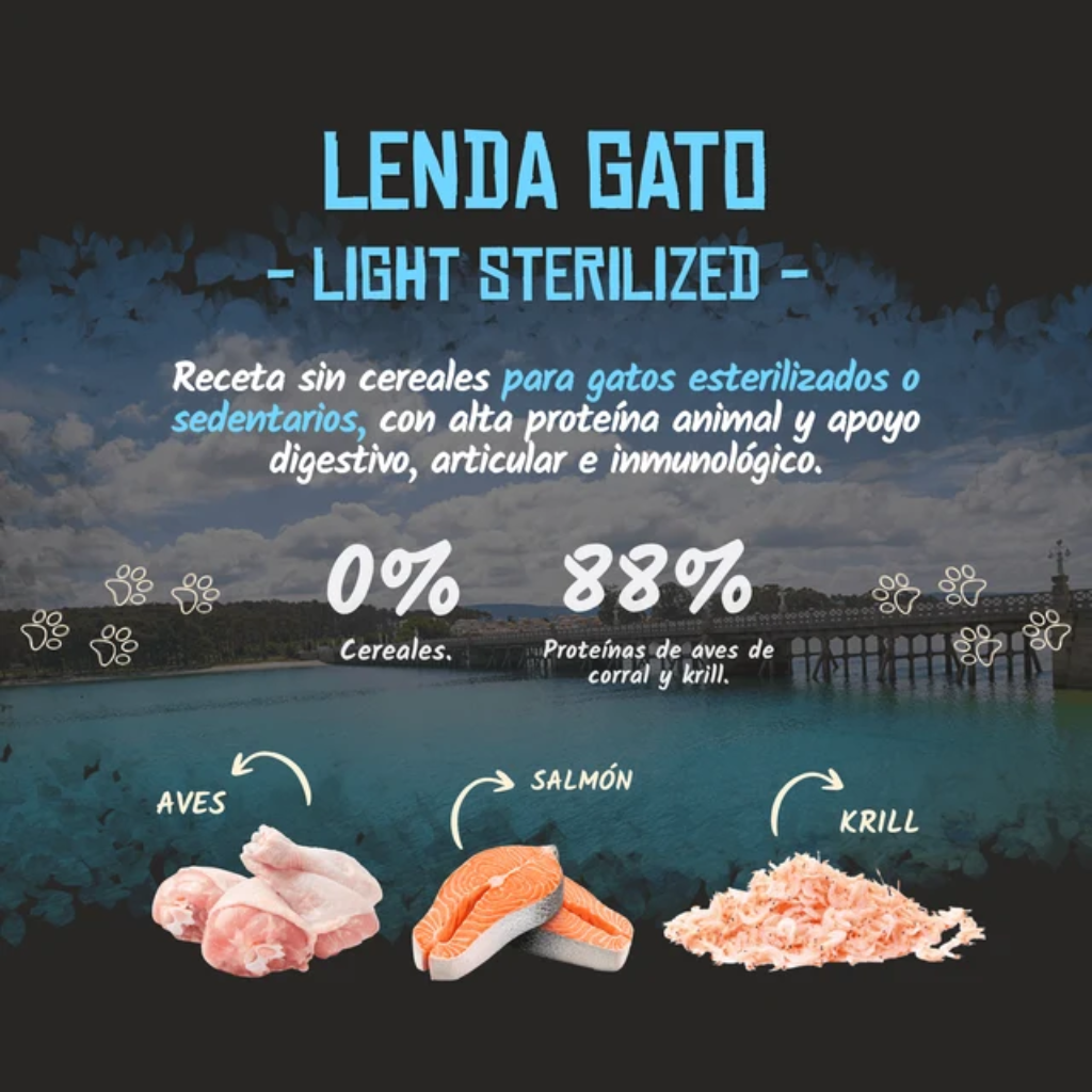 LENDA Light&Sterilized Sin Cereales para gatos