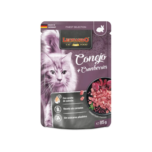 LEONARDO Finest Selection Wet Conejo y Arándanos 85 g para gatos