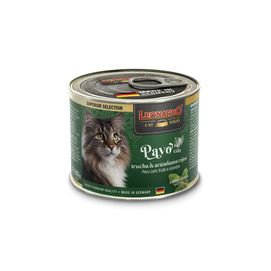 LEONARDO Superior Selection Pavo con Trucha y Arándano 200 g para gatos