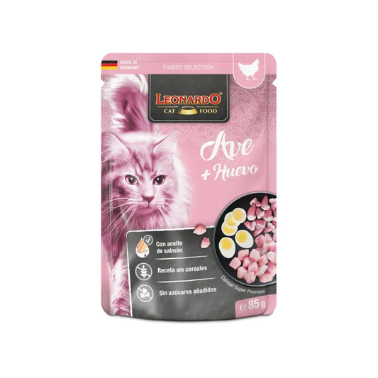 LEONARDO Finest Selection Wet Pollo y Huevo 85 g para gatos